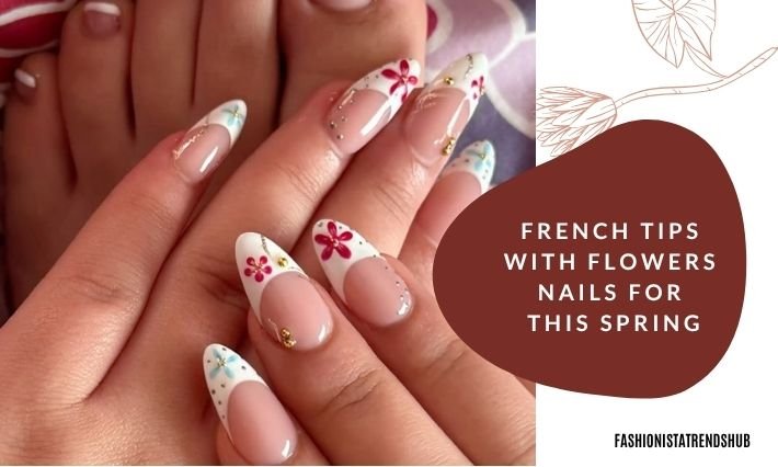 french tips with flowers this spring