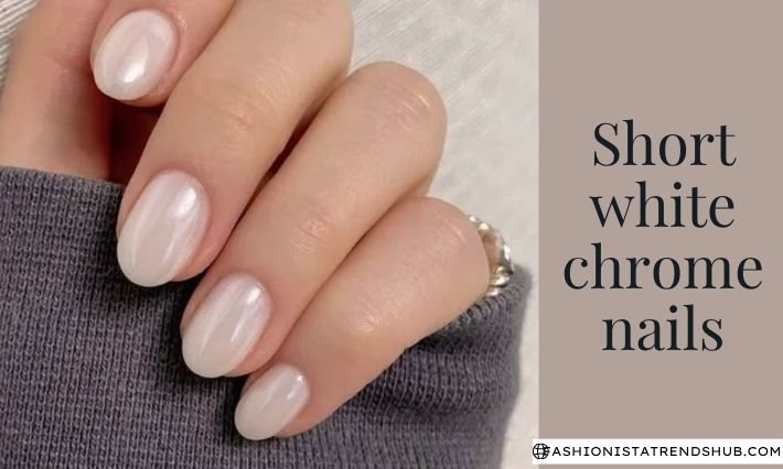 short white chrome nails