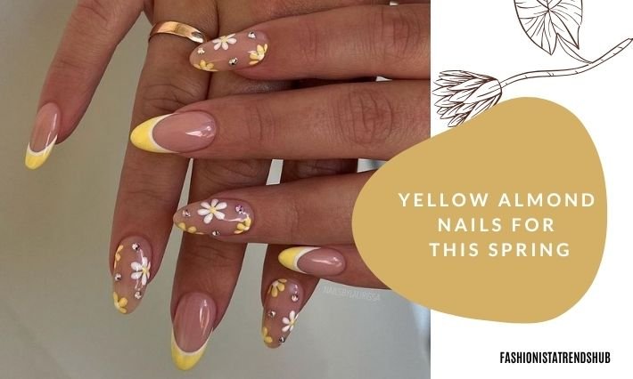 yellow almond nails for this spring