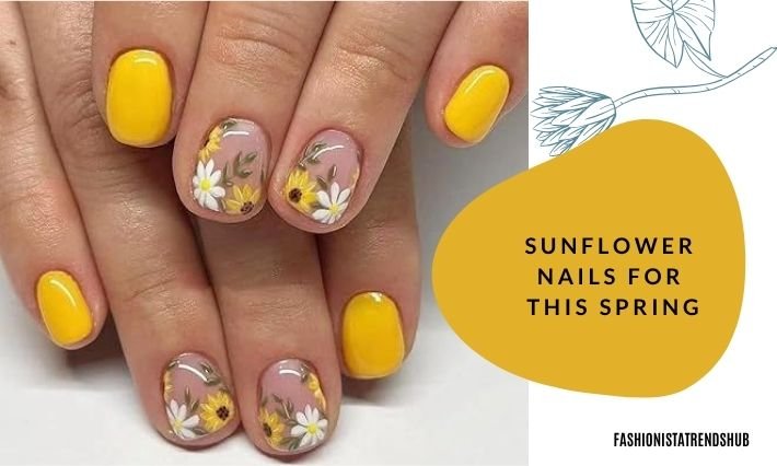 sunflower nails for this spring