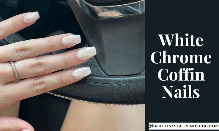 white chrome coffin nails