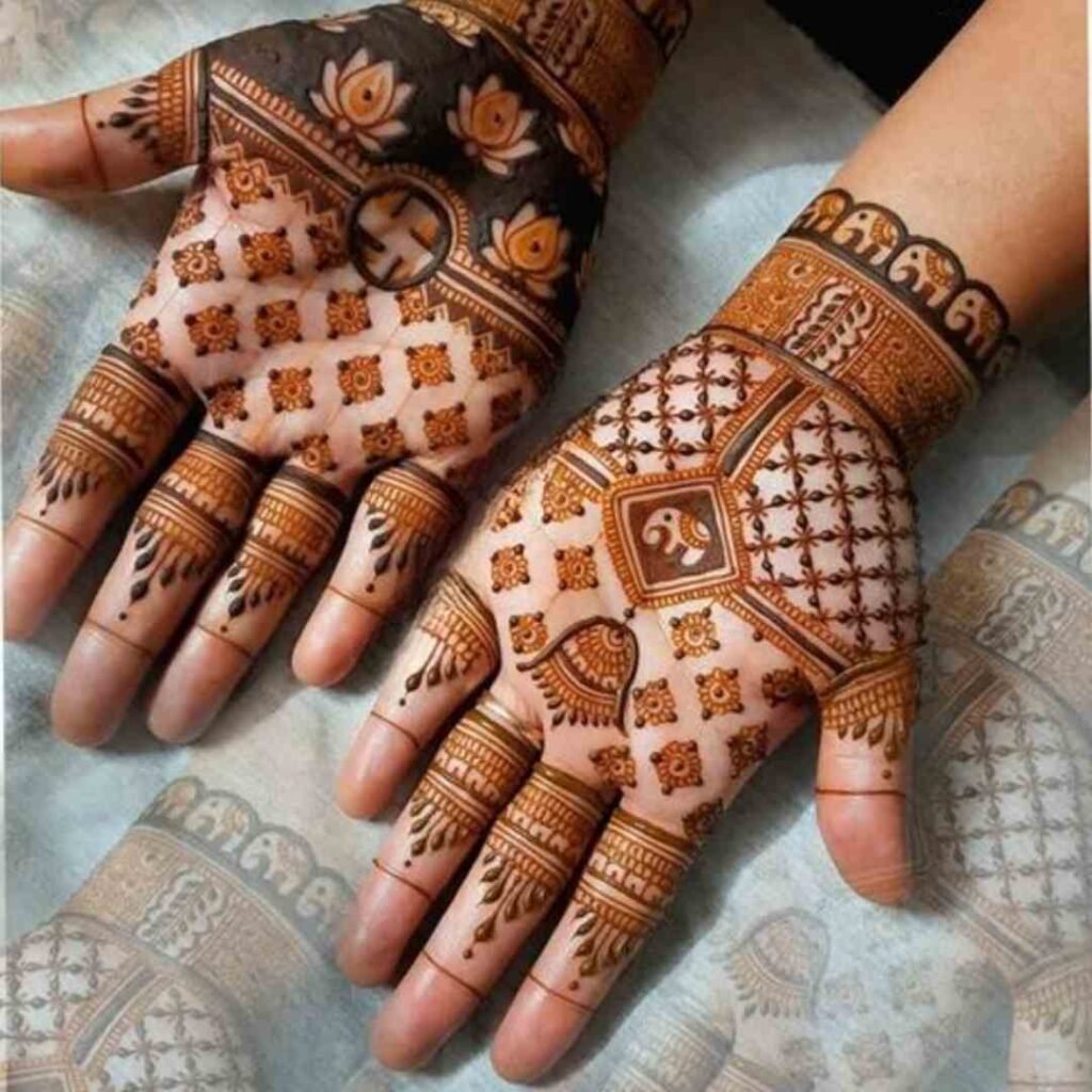 Contemporary Lotus Mehndi designs