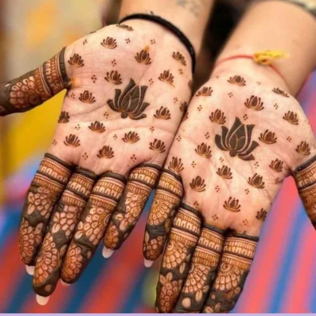 Simple Lotus Mehndi Design