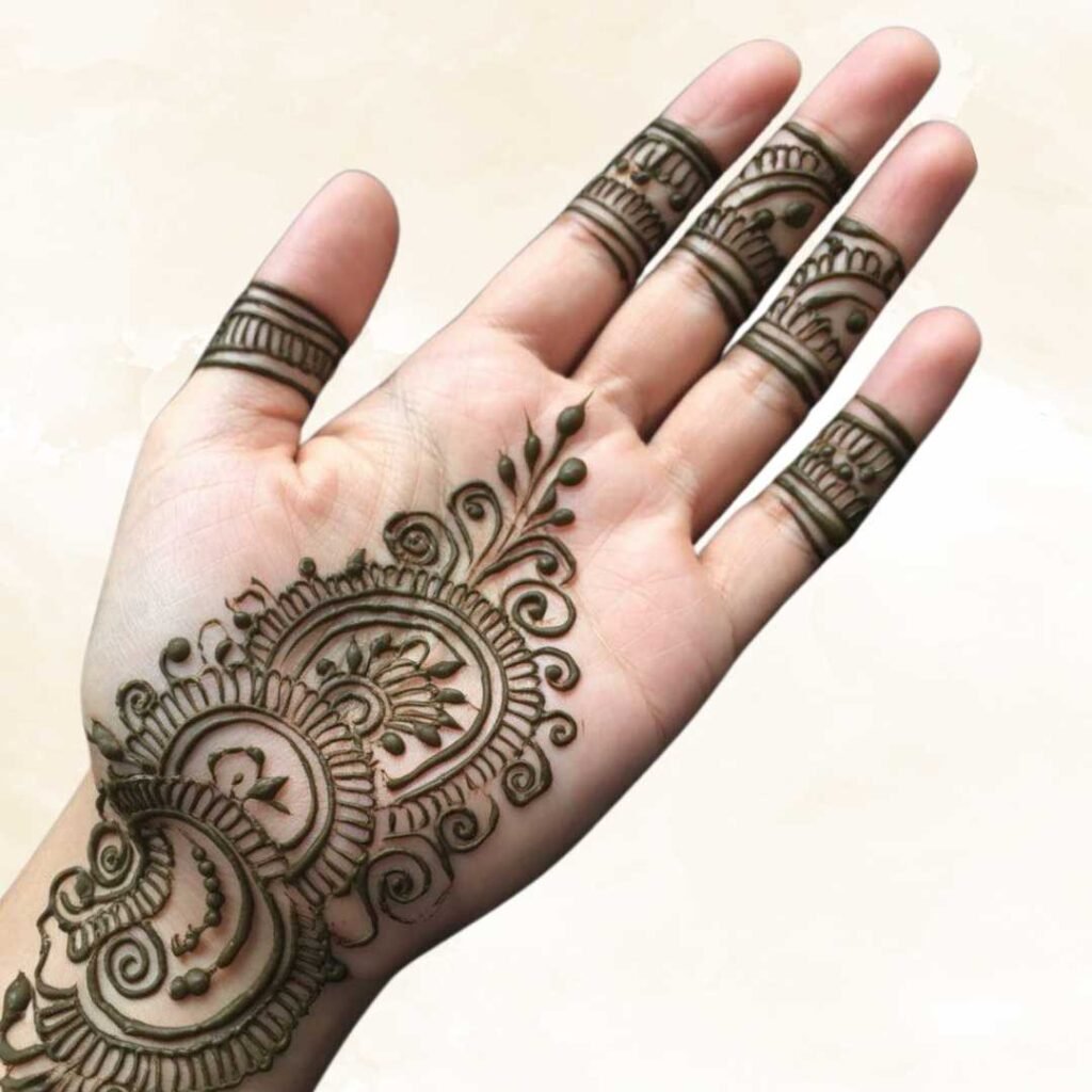 Accentuated Finger Mehndi Design