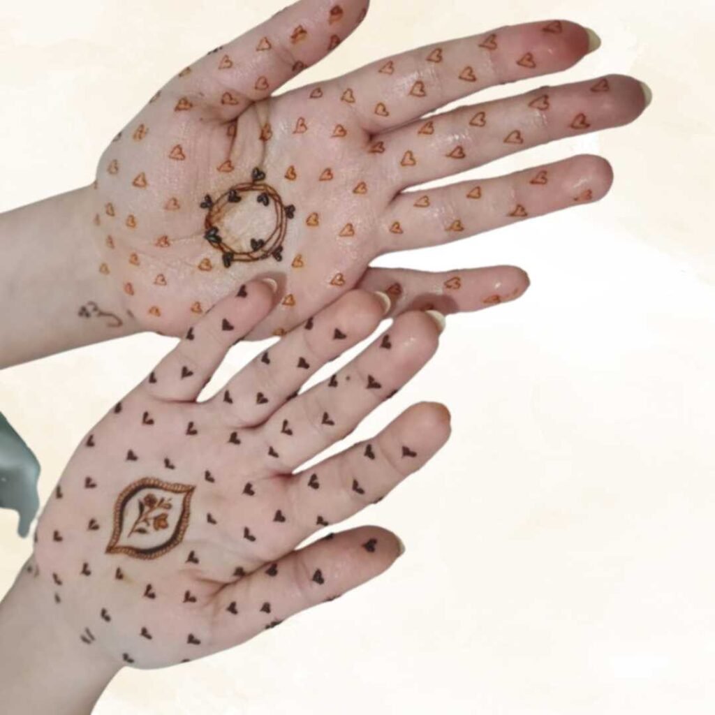 Heart Motif Mehndi Design