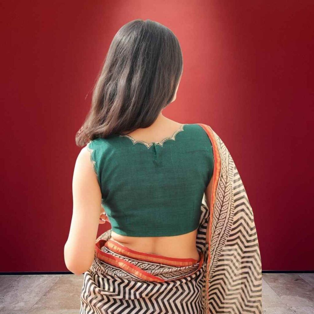 Scalloped Border Blouse Designs