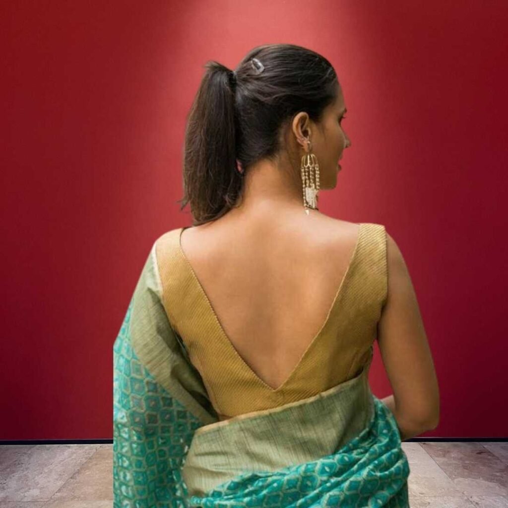 V-Neck Simple Blouse Designs