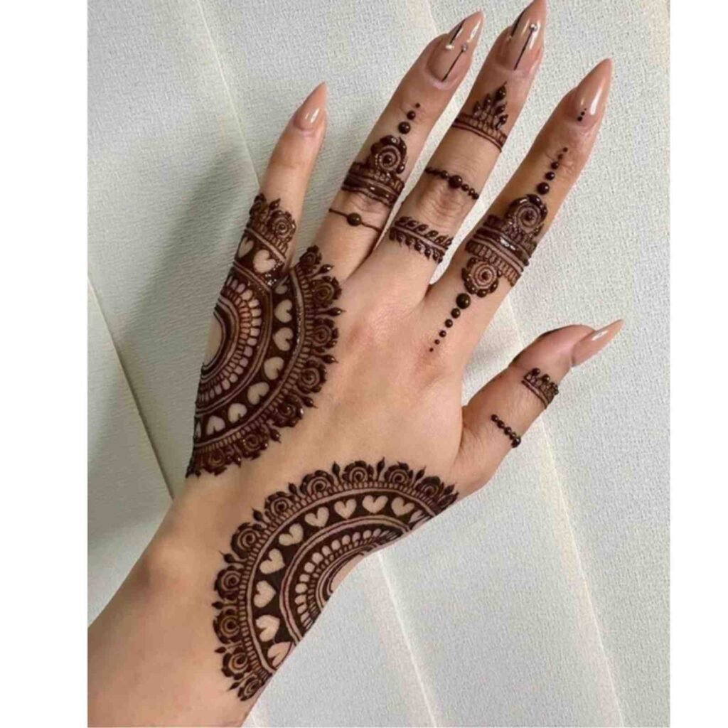 Fingertip Focus with Intricacy Mehndi Design for Back Hand