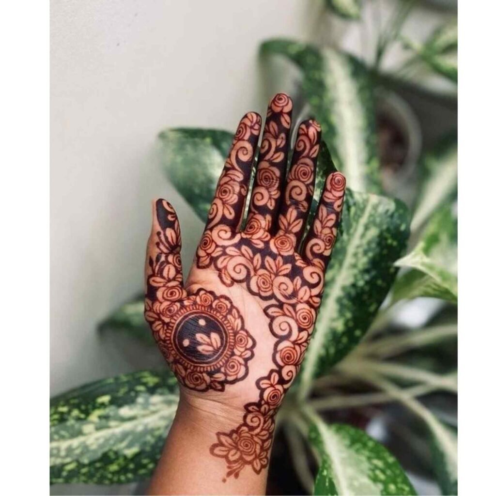 Half Hand Florals Mehndi Design