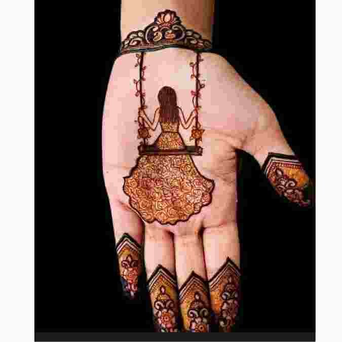 Hashtag Mehndi Designs for Kids Front Hand