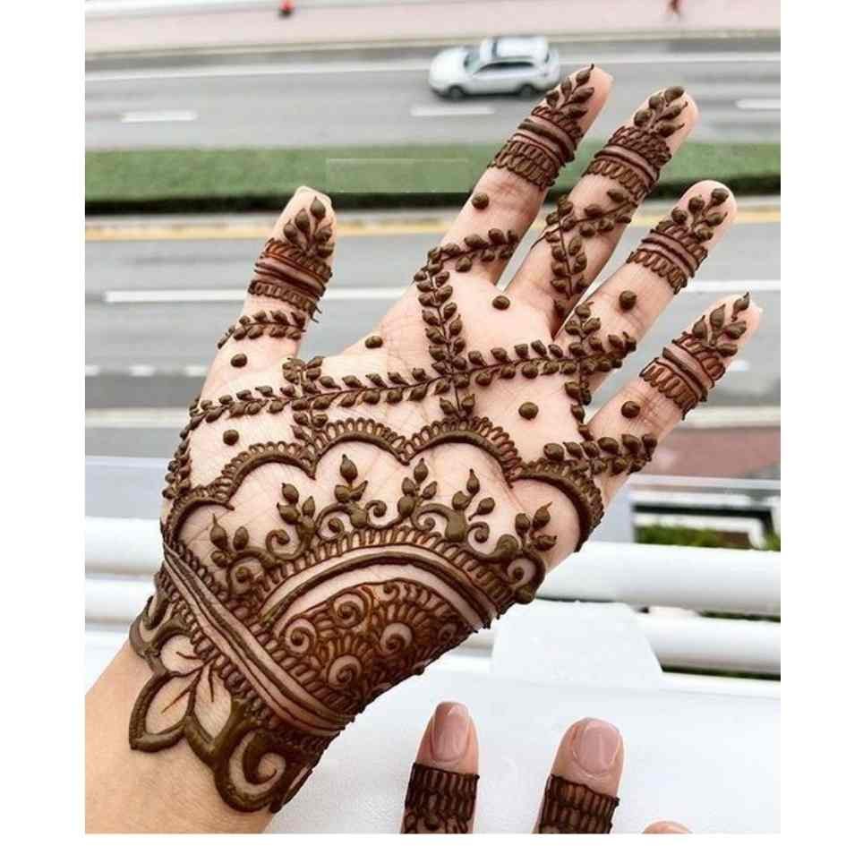 Jaali Pattern Mehndi Designs for Kids Front Hand