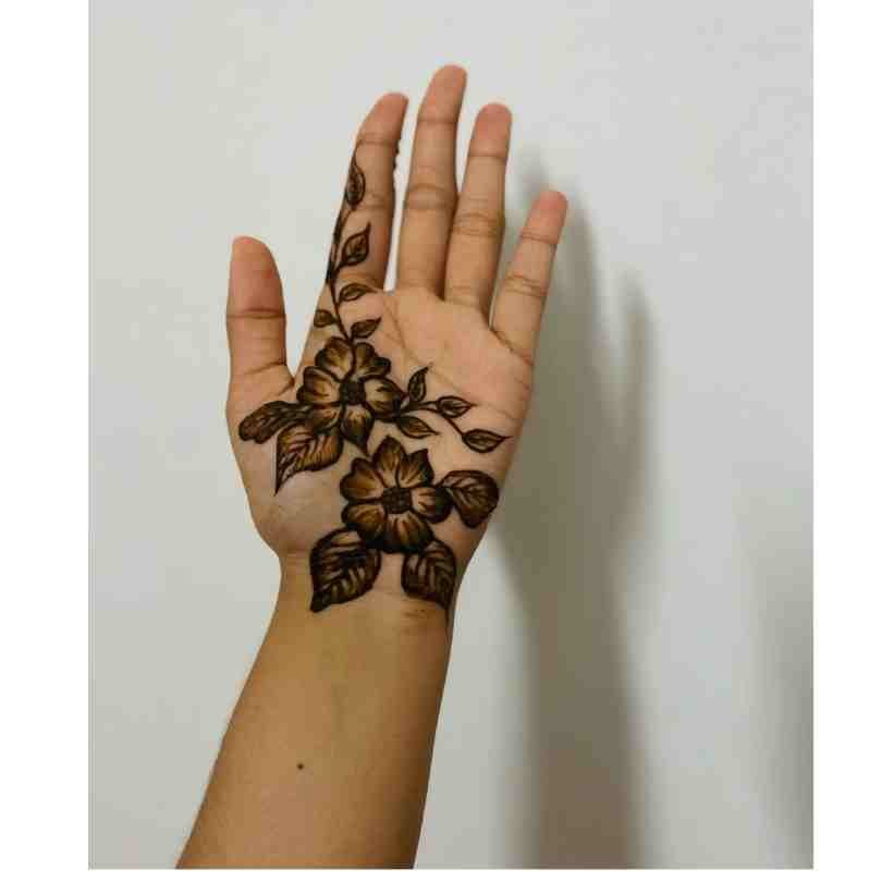Leafy Vine Mehndi Designs for Kids Front Hand