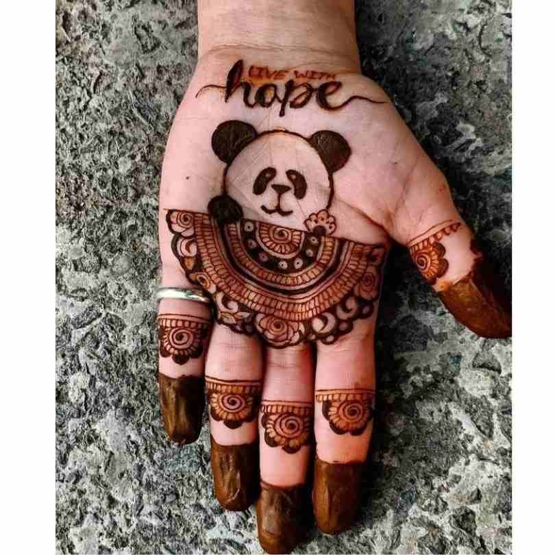 Mehendi Design with Names for Kids Front Hand