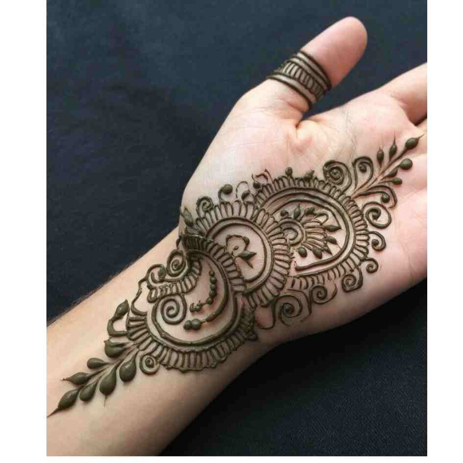 Spiral Swirls Mehndi Designs for Kids Front Hand