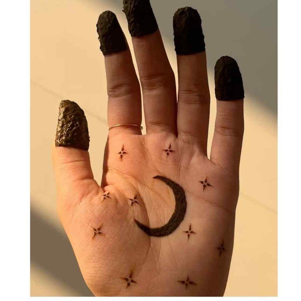 Sun and Clouds Mehndi Designs for Kids Front Hand