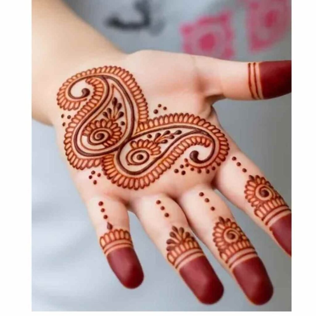 Unicorn and Stars Mehndi Designs for Kids Front Hand