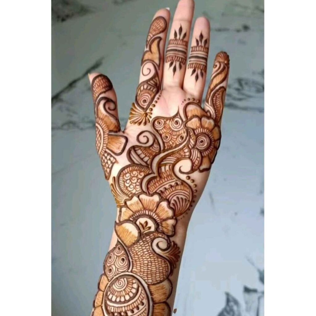 Arabic Floral Fusion mehndi Design