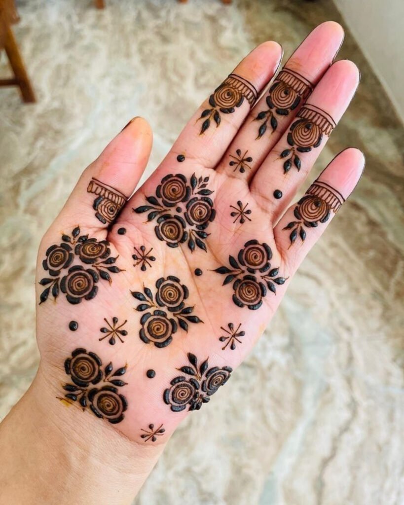 Big and Small Flower Mehndi Design