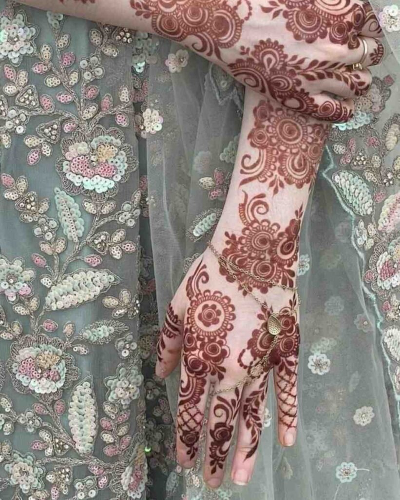 Floral Vines with Paisley Mehndi Design