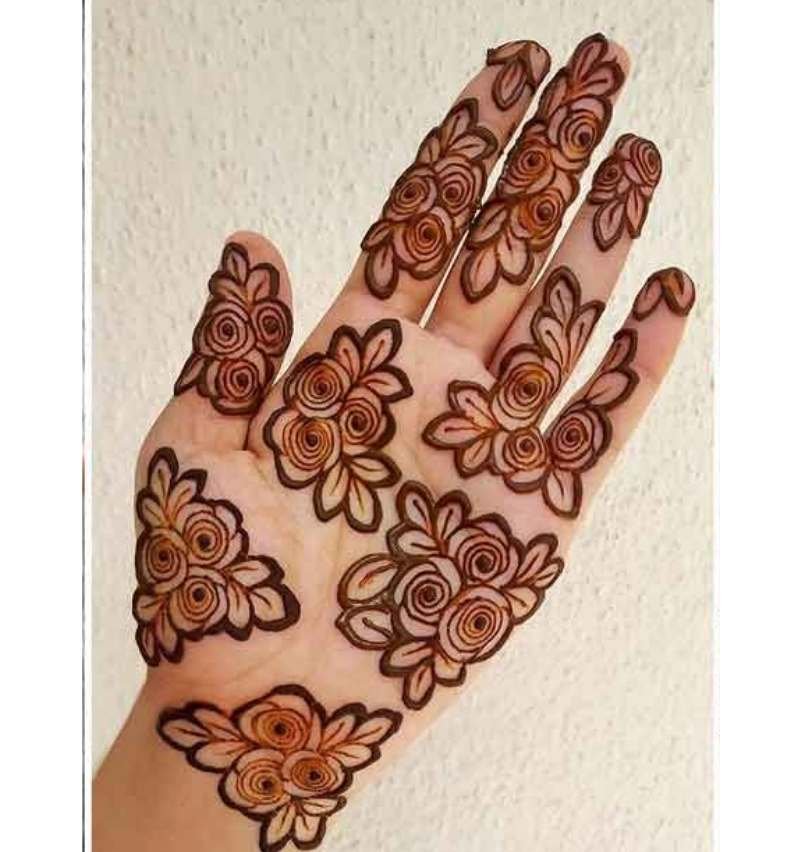Flower Simple Mehndi Design Front Hand Arabic