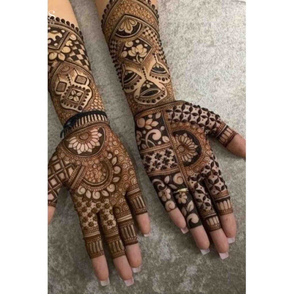 Full Front Hand Royal Bride Mehndi Design