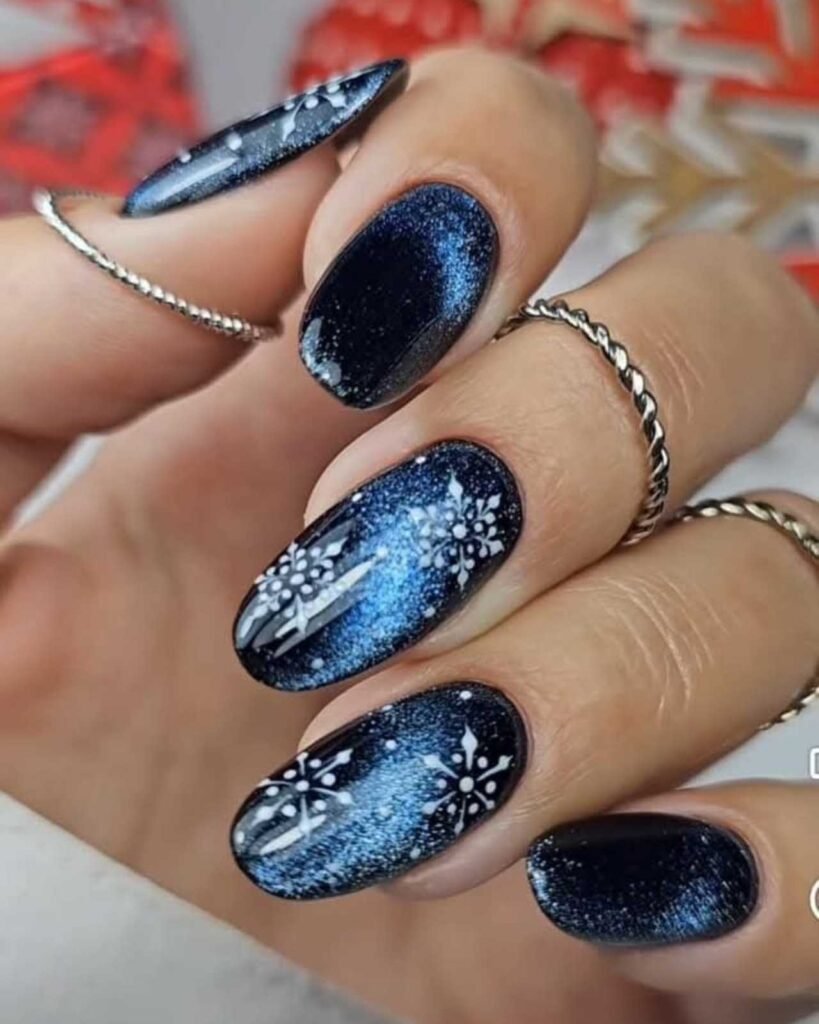Glitter and Matte Accent Nail Designs Simple