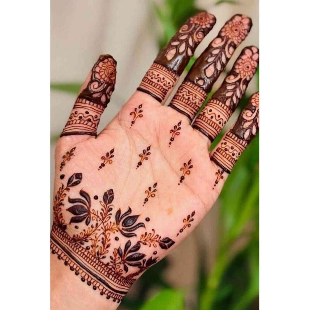 Lotus Inspired Bloom Mehndi Design