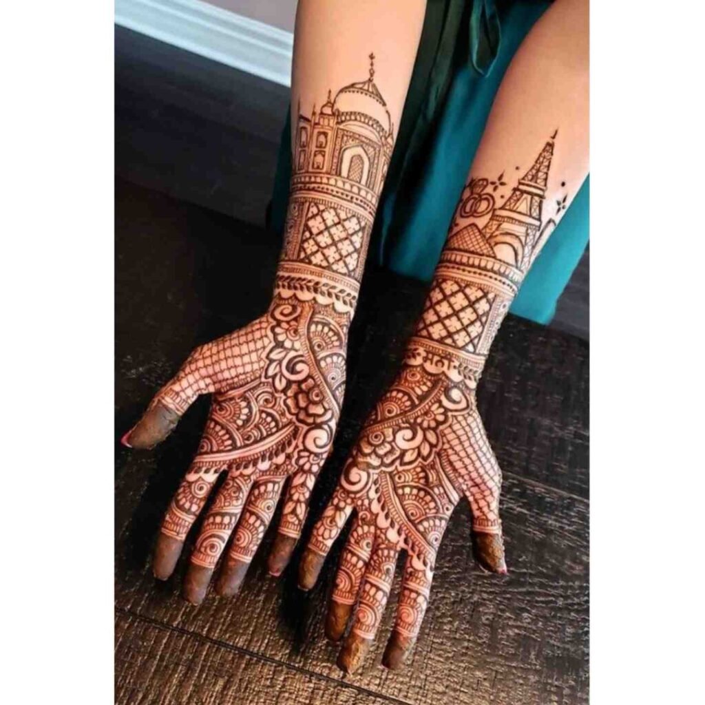 Mini Taj Mahal Mehndi Designs