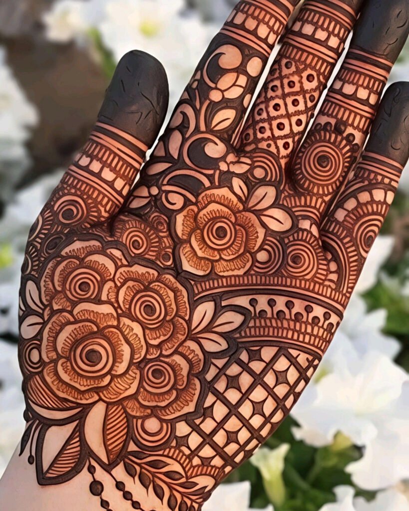 Minimal Highlighted Rose Mehndi Design