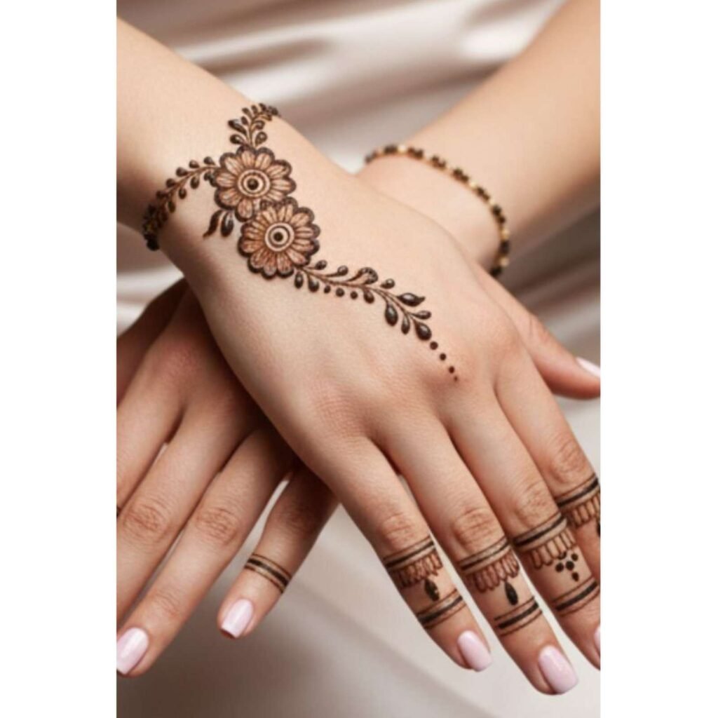 Modern Jewelry-Inspired Bejeweled Mehndi Design