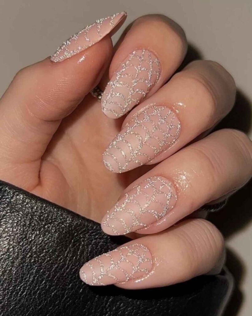 Nude Nails with Glitter