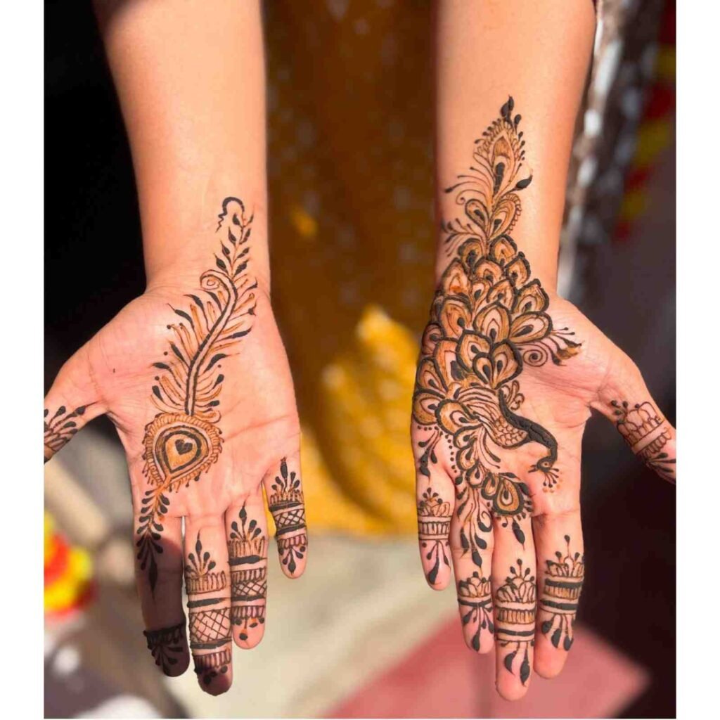 Peacock Feather Tikki Mehndi Design