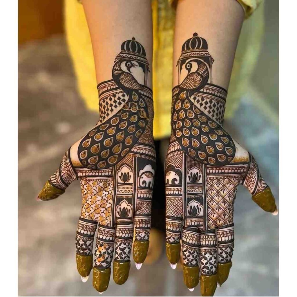 Peacock Full Hand Mehndi Design