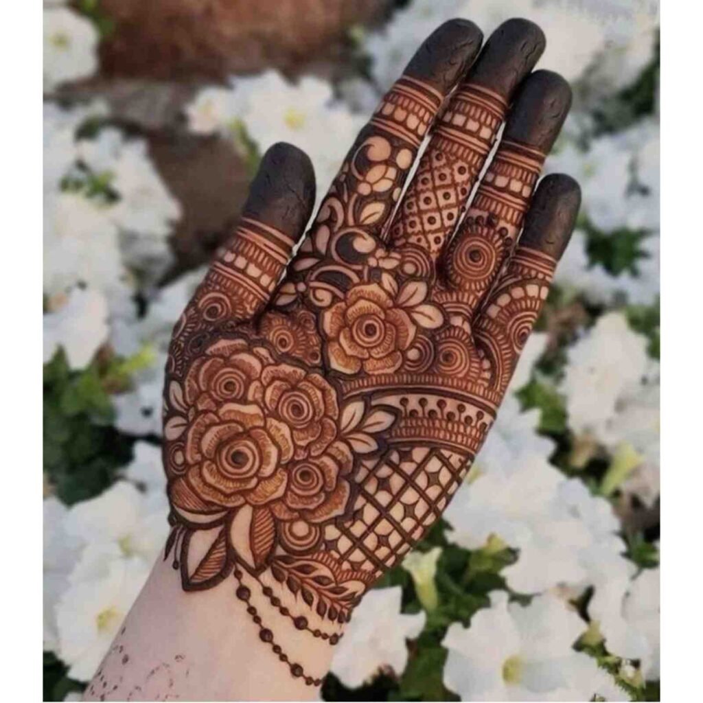 Rose Motif Mehndi Design