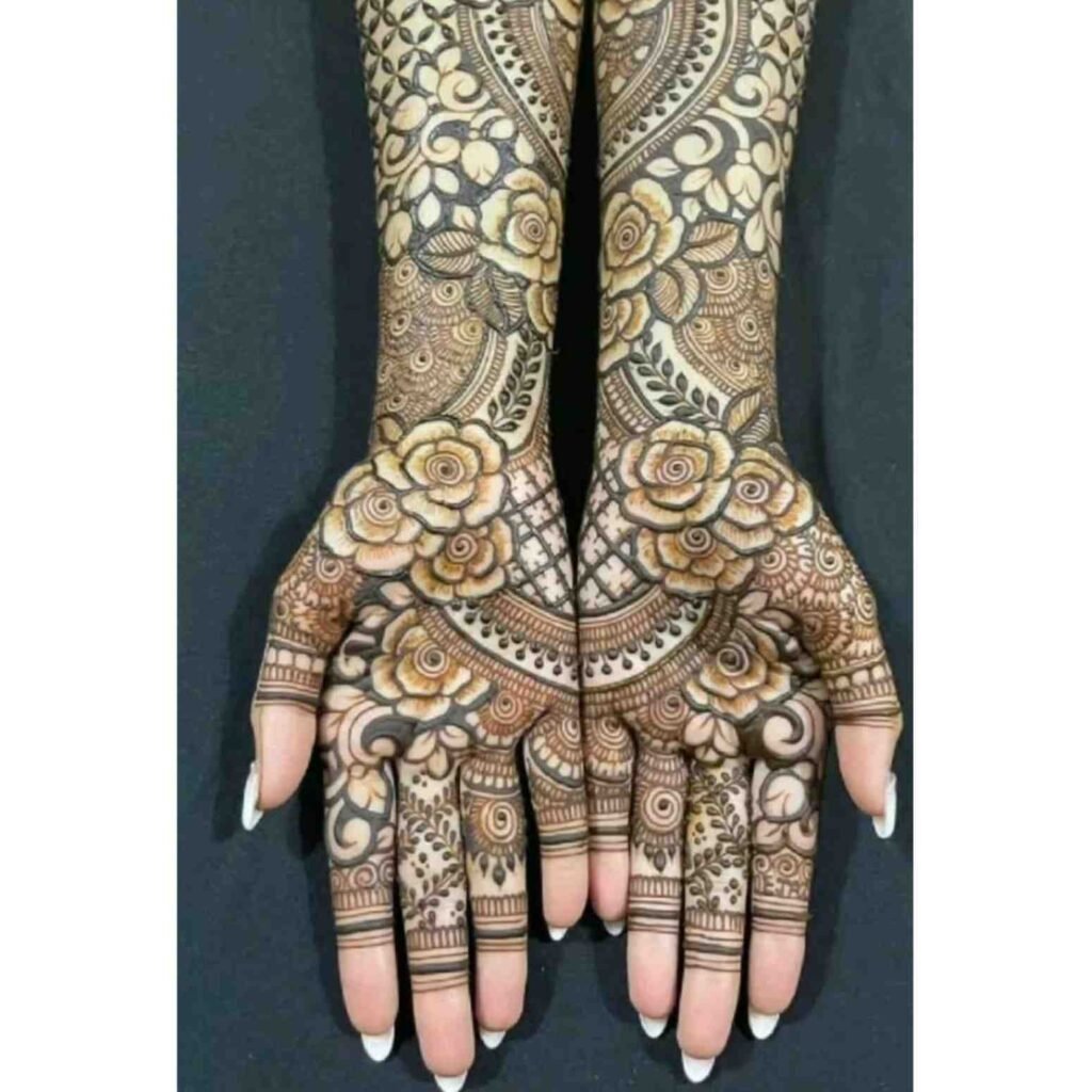 Shaded Rose Garden Mehndi Design