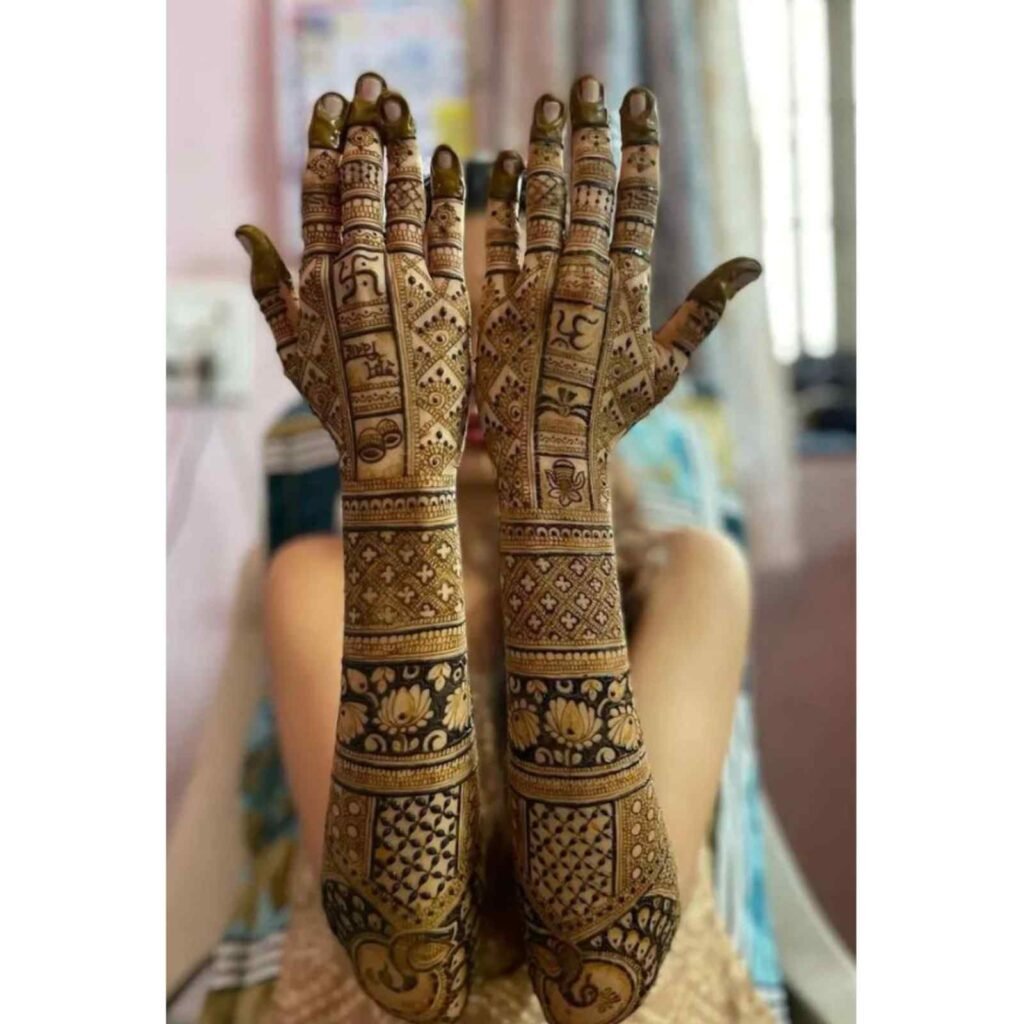 Symmetrical Full Hand Mehndi Design